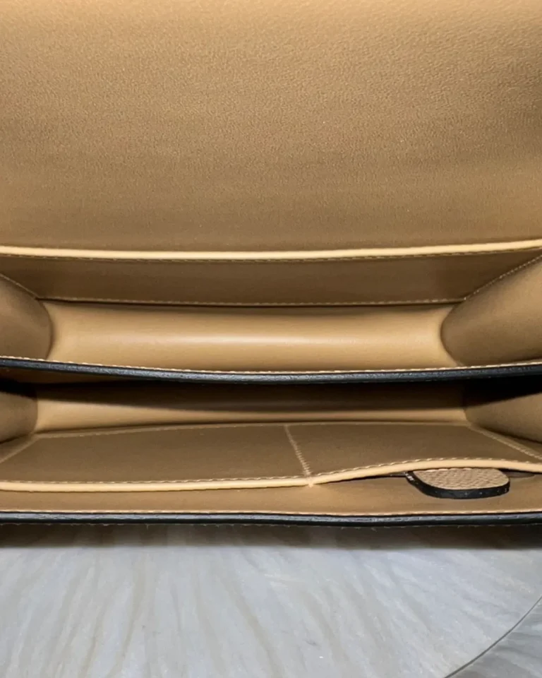 Kraft Tan constance-inspired mini 18 bag, interior view