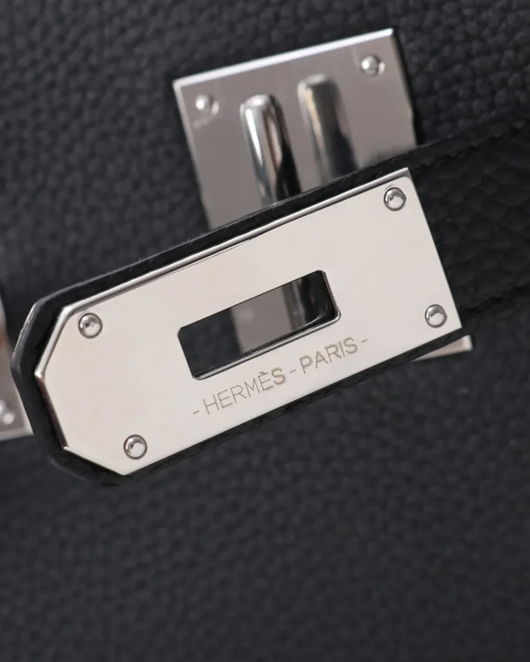Dark Navy Tall Strap Bag — hardware detail view