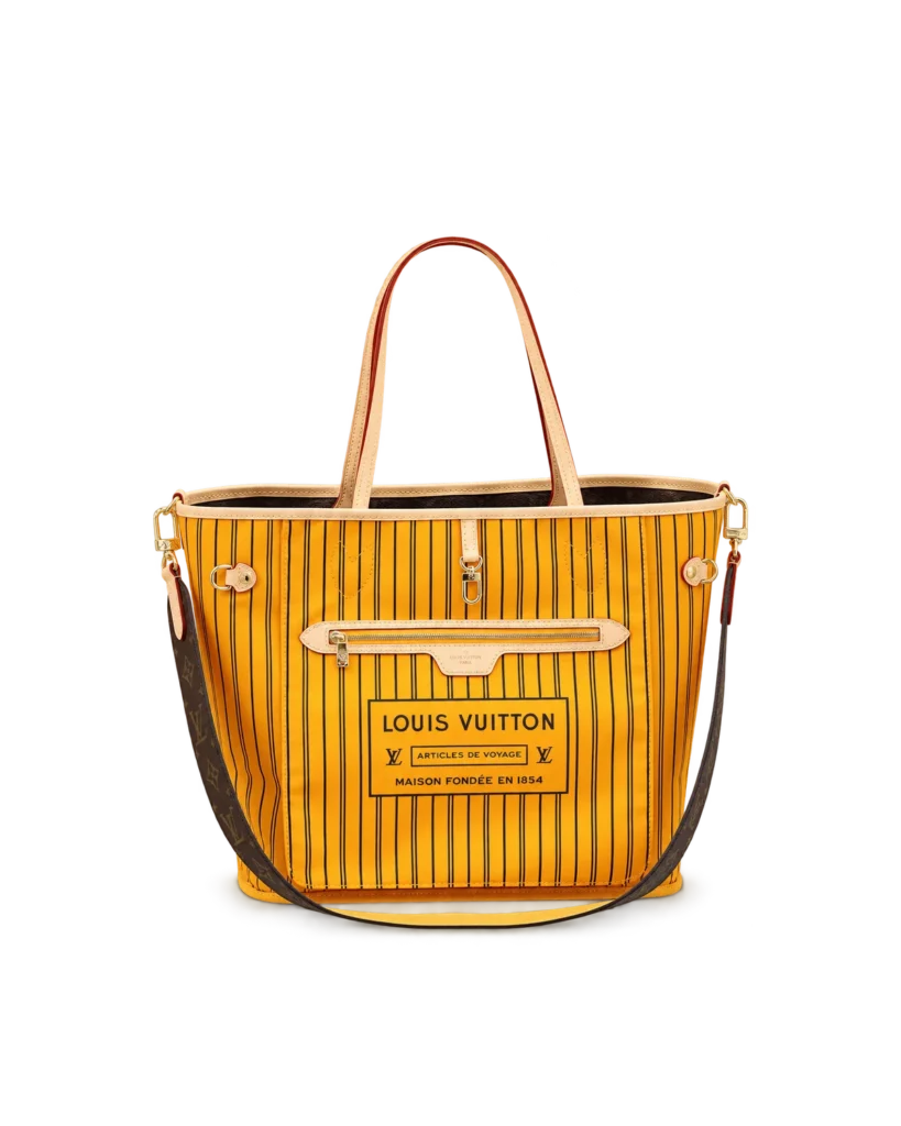 Yellow Striped Reversible Monogram Tote — main view
