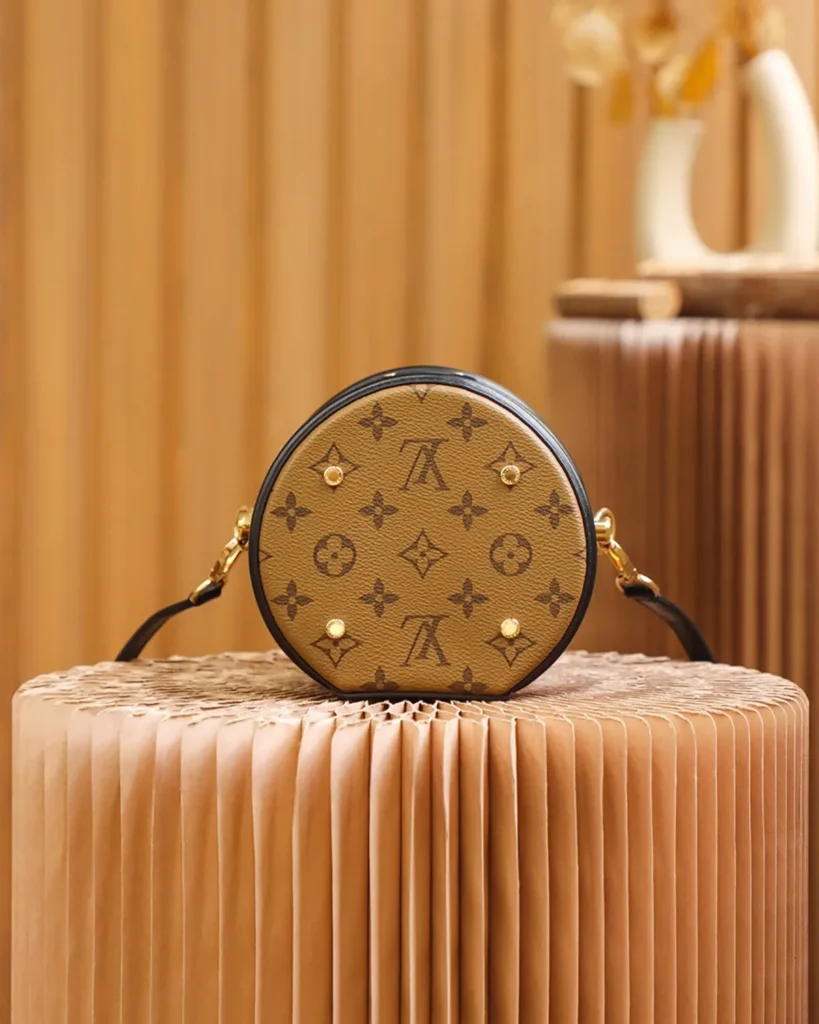 Tan Monogram Cylindrical Vanity Bag — base view