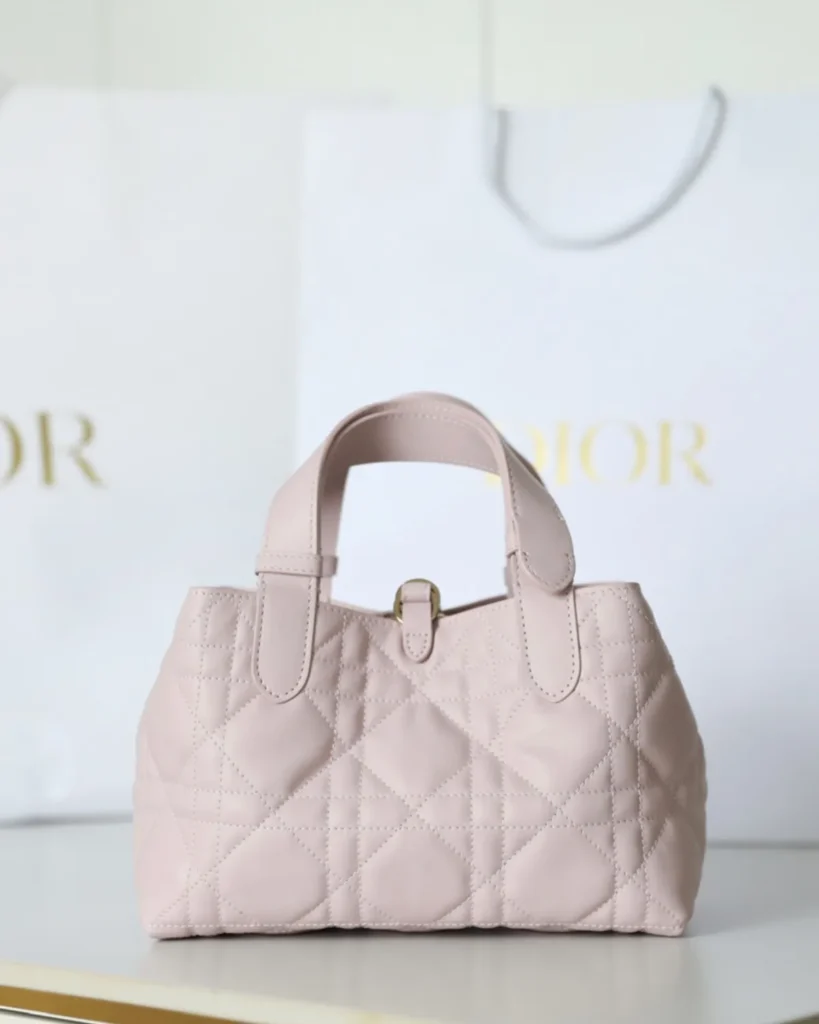 Pale Pink Soft Quilted Tote — rear view