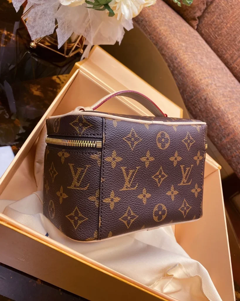 Brown Monogram Top Handle Vanity Case — rear view