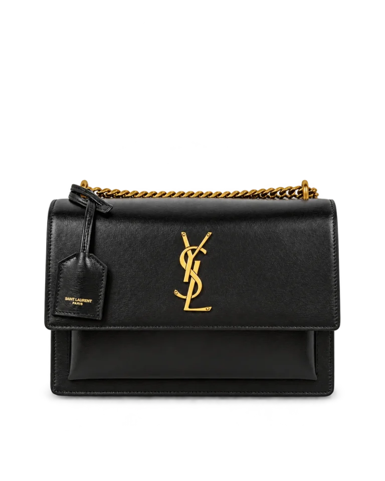 Black Accordion Chain Flap Bag — main view