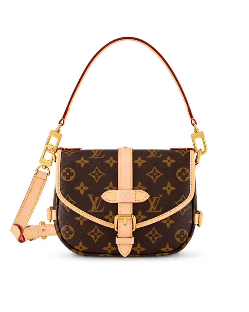 Brown Monogram Tan-Trim Saddle Bag — main view