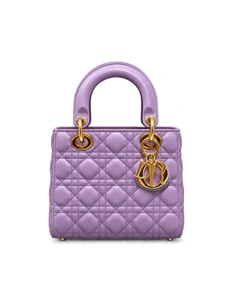 Lilac Quilted Top Handle Bag — main view