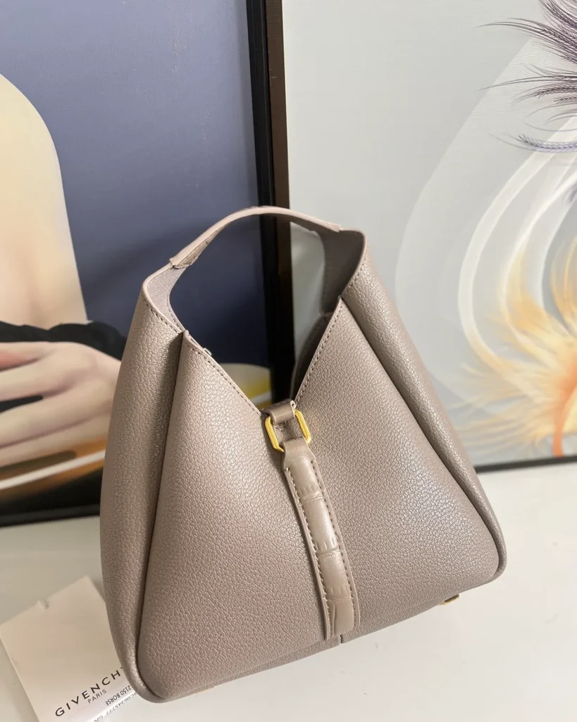 Taupe Sculptural Padlock Hobo — rear