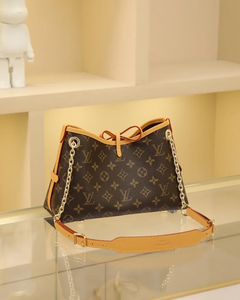 Brown Monogram Bow Chain Shoulder Bag — rear view