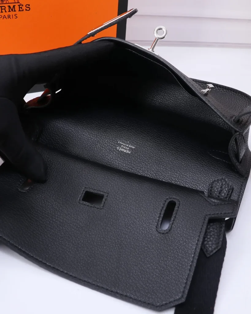 Jypsiere-Inspired Charcoal Mini Crossbody Bag, interior view