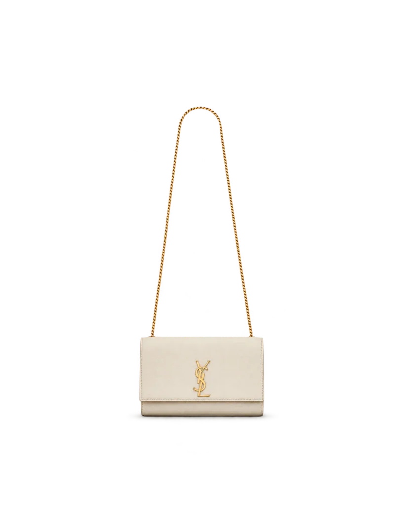 Cream Rectangular Chain Flap Bag — main view
