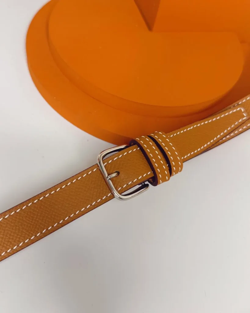 Della Cavalleria-Inspired Gold Mini Saddle Bag, strap buckle view