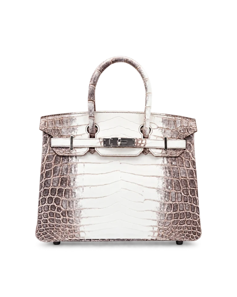 Grey Ivory Gradient Scale-Texture Bag — upright front view