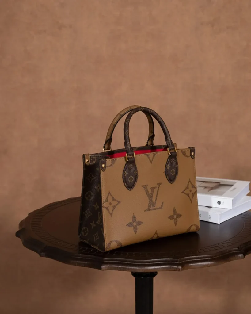 Brown Giant Monogram Tote with Round Pouch — reverse angle view