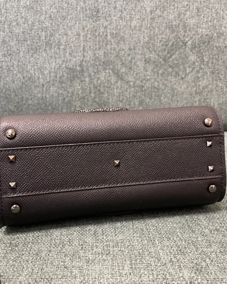 Dark Brown Embellished Emblem Top-Handle Bag — base view