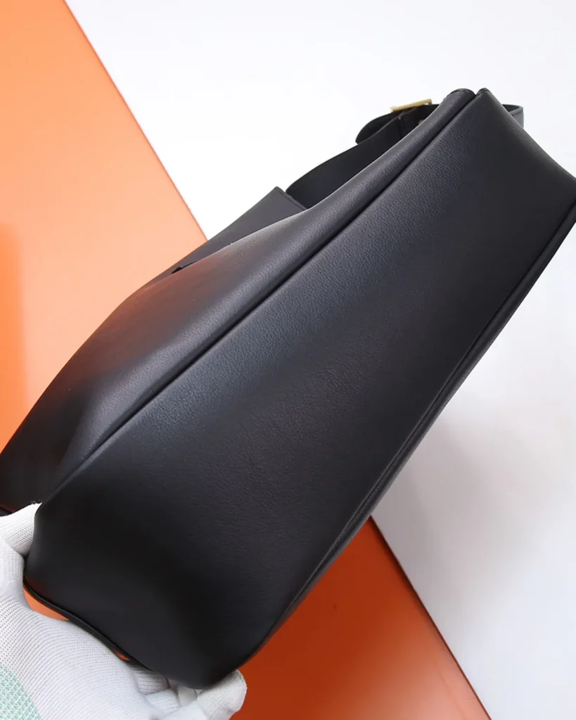 Black Curved-Top Shoulder Bag — side view