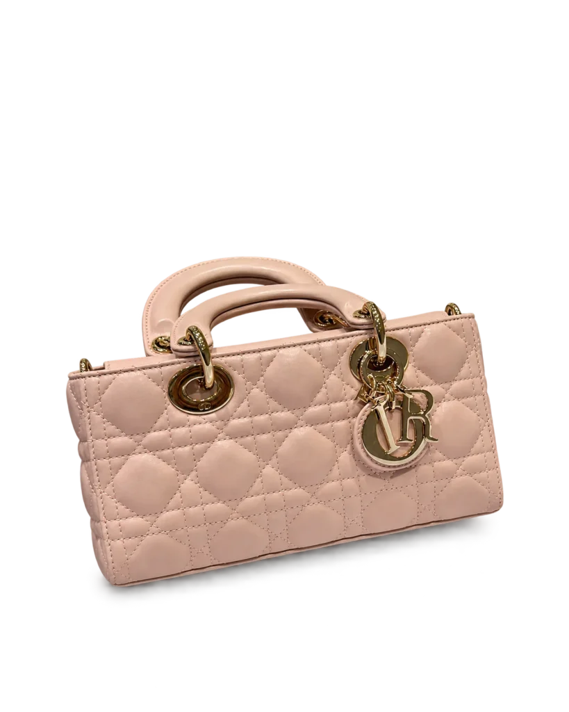 Powder Pink Quilted East West Handbag — main view