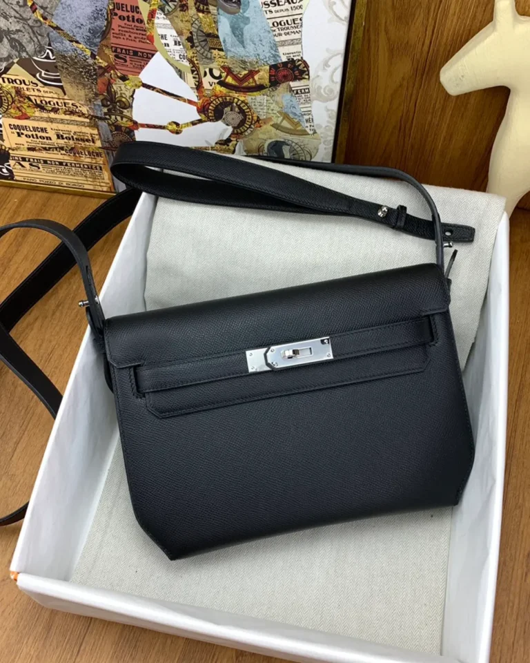 Kelly-Depeches-Inspired 25 Black Wristlet Pouch, angled front