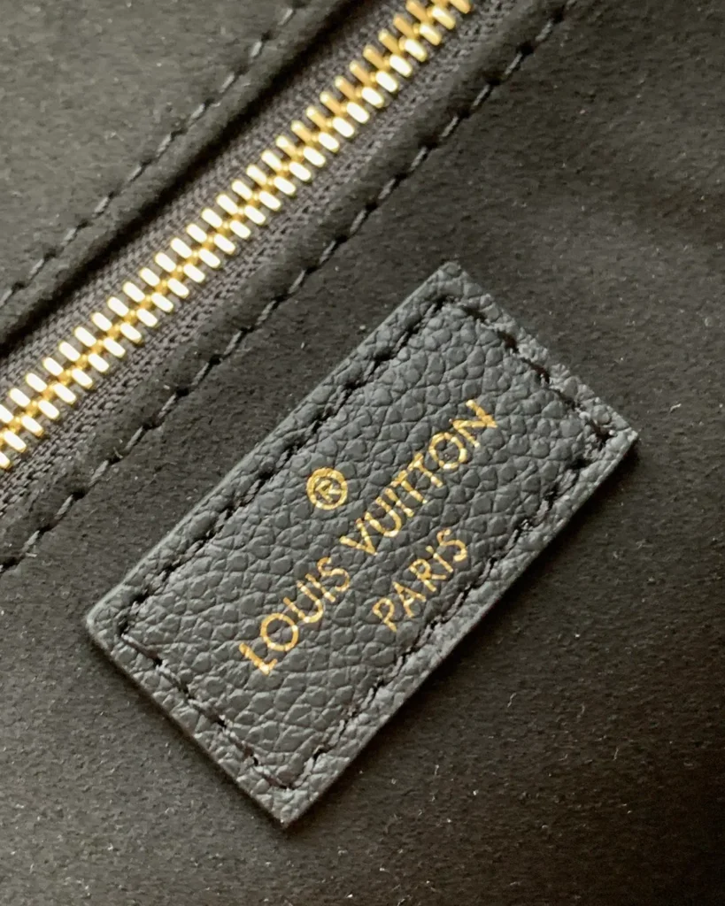 Black and White Monogram-Style Tote — interior label view