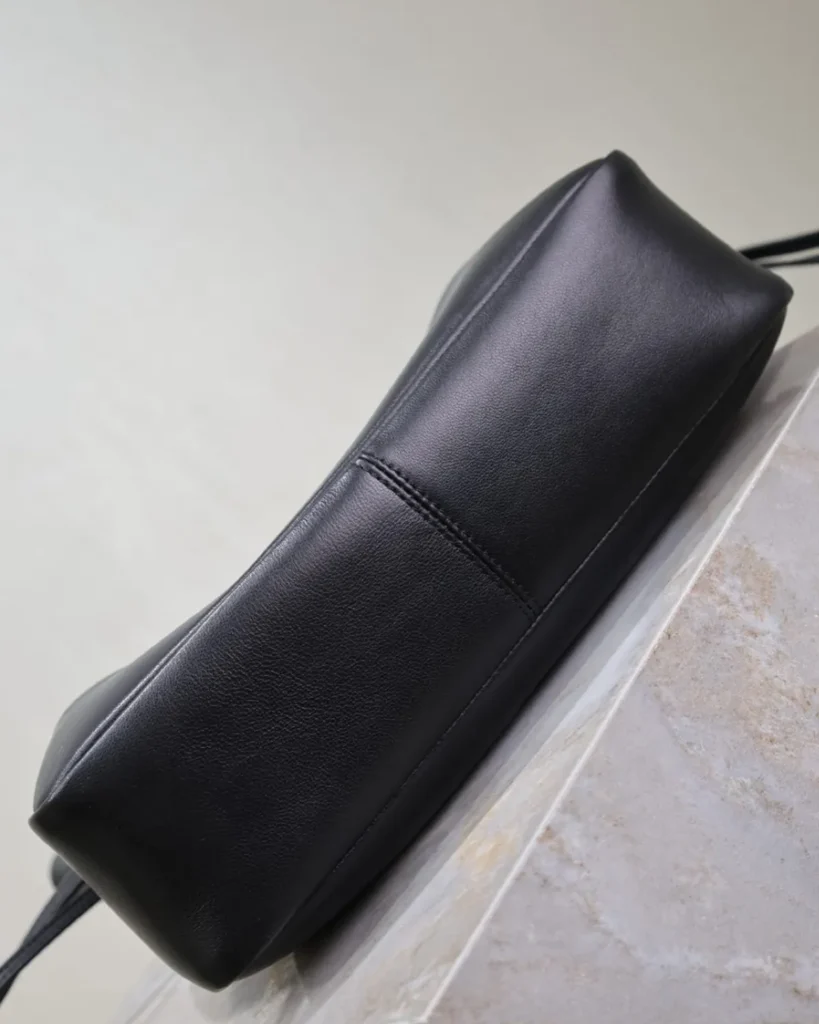 Black Geometric Side-Tie Shopper — base view