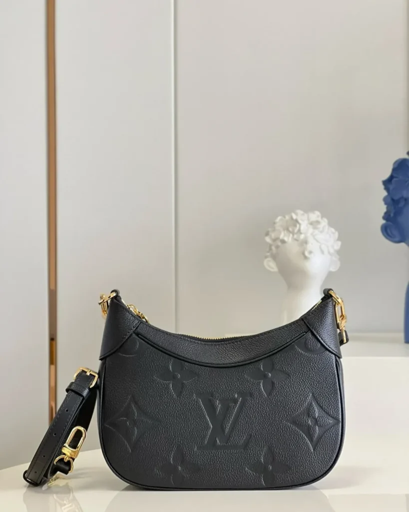Black Mini Moon-Inspired Crescent Bag — strap removed view