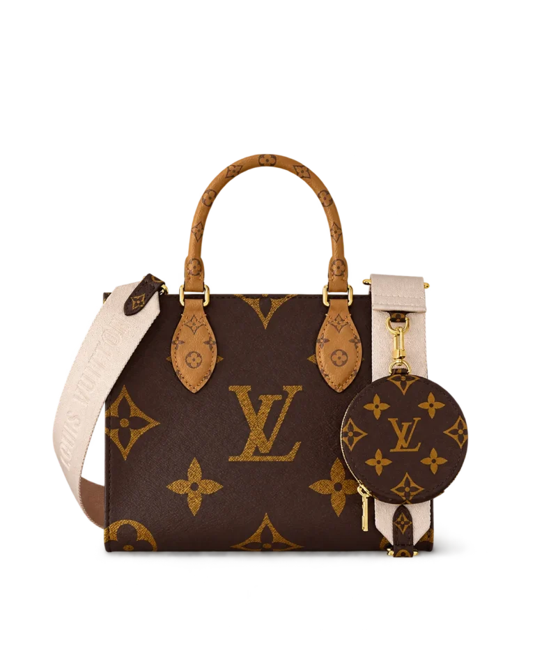 Brown Giant Monogram Tote with Round Pouch — main view