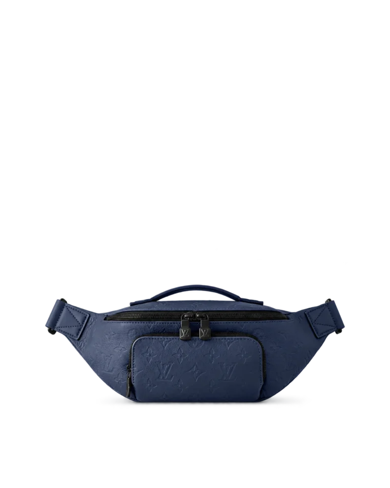 Dark Blue Embossed Monogram Waist Bag — main view