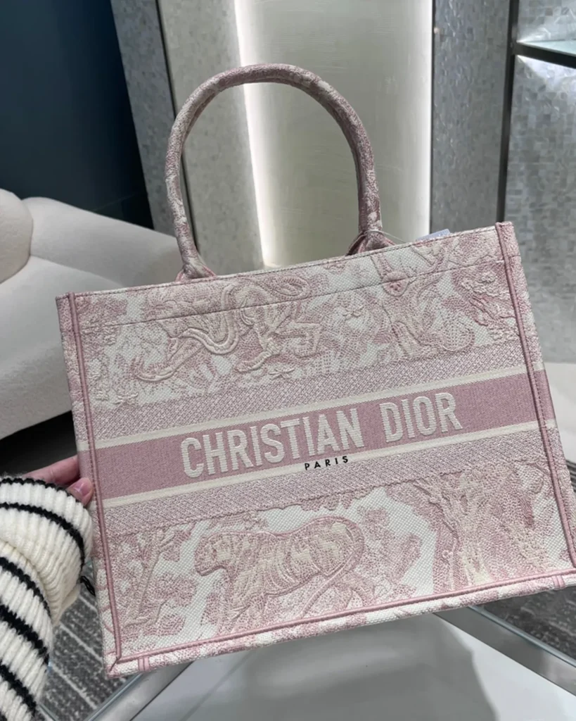 Blush Wildlife Pattern Tote — front view