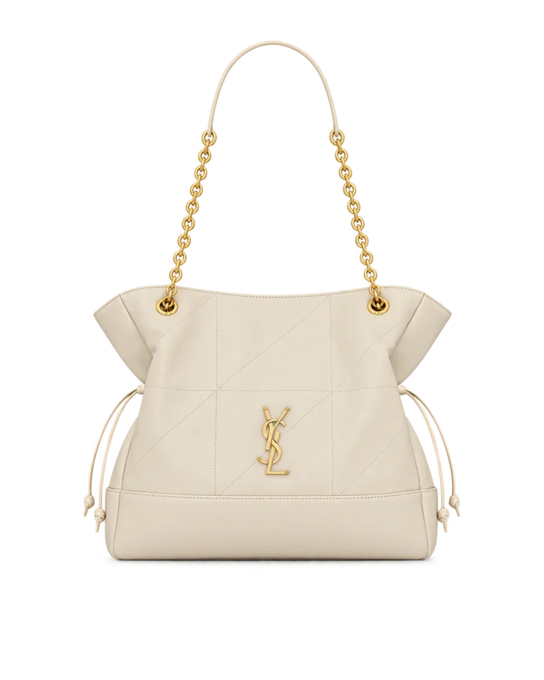 Ivory Geometric Side-Tie Shopper — upright front view