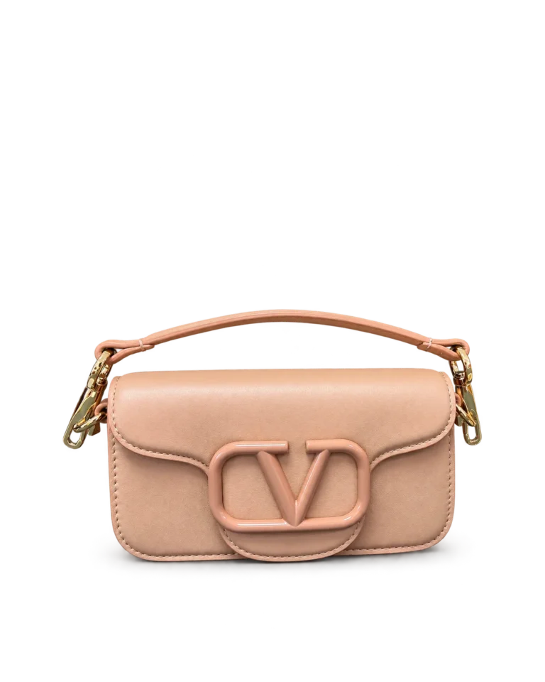 Beige Tonal-Ornament Flap Shoulder Bag — main view