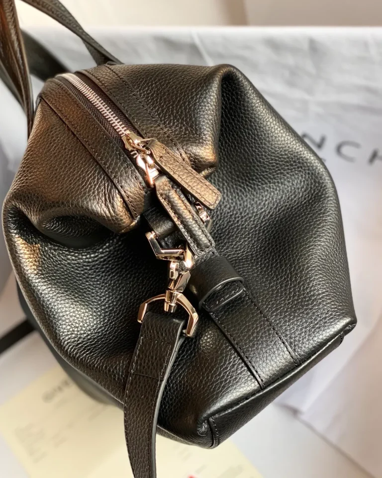 Black Rounded Twin-Handle Satchel — side