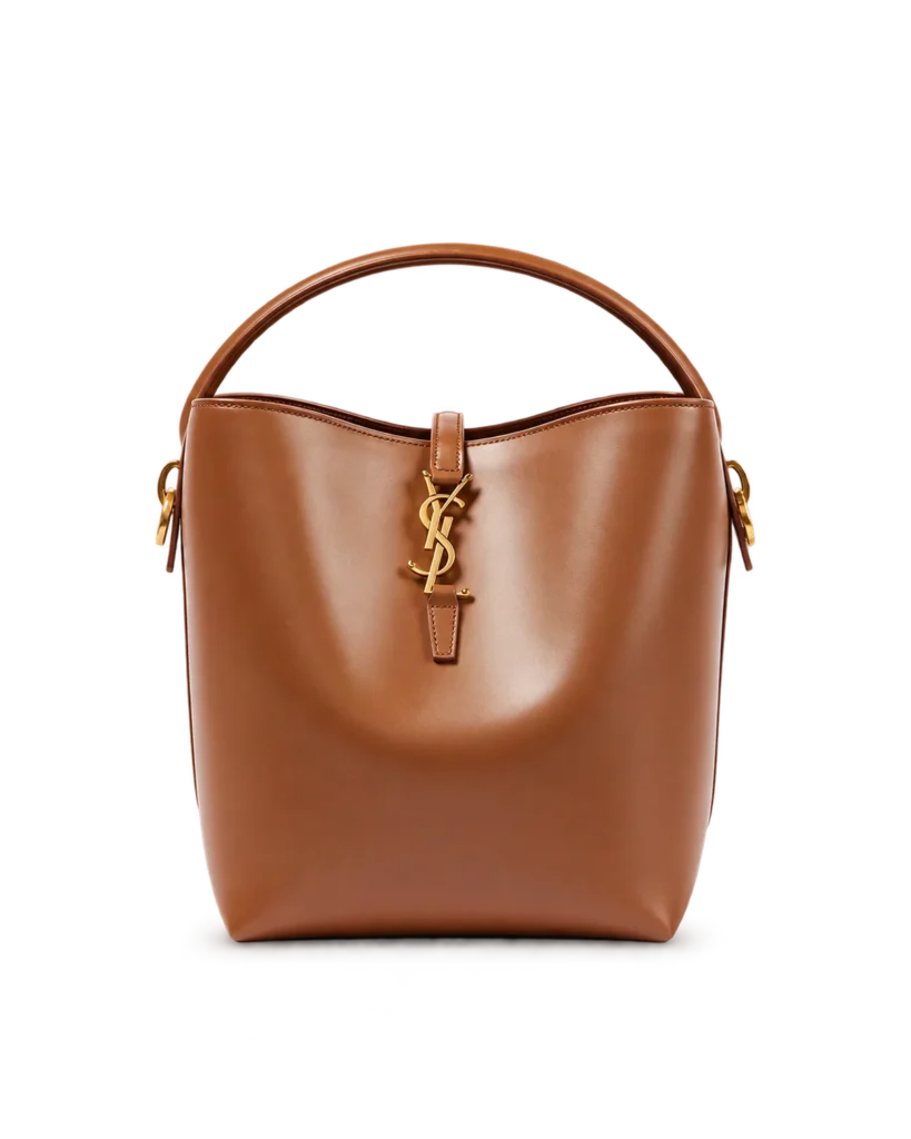 Tan Curved-Top Bucket Bag — main view