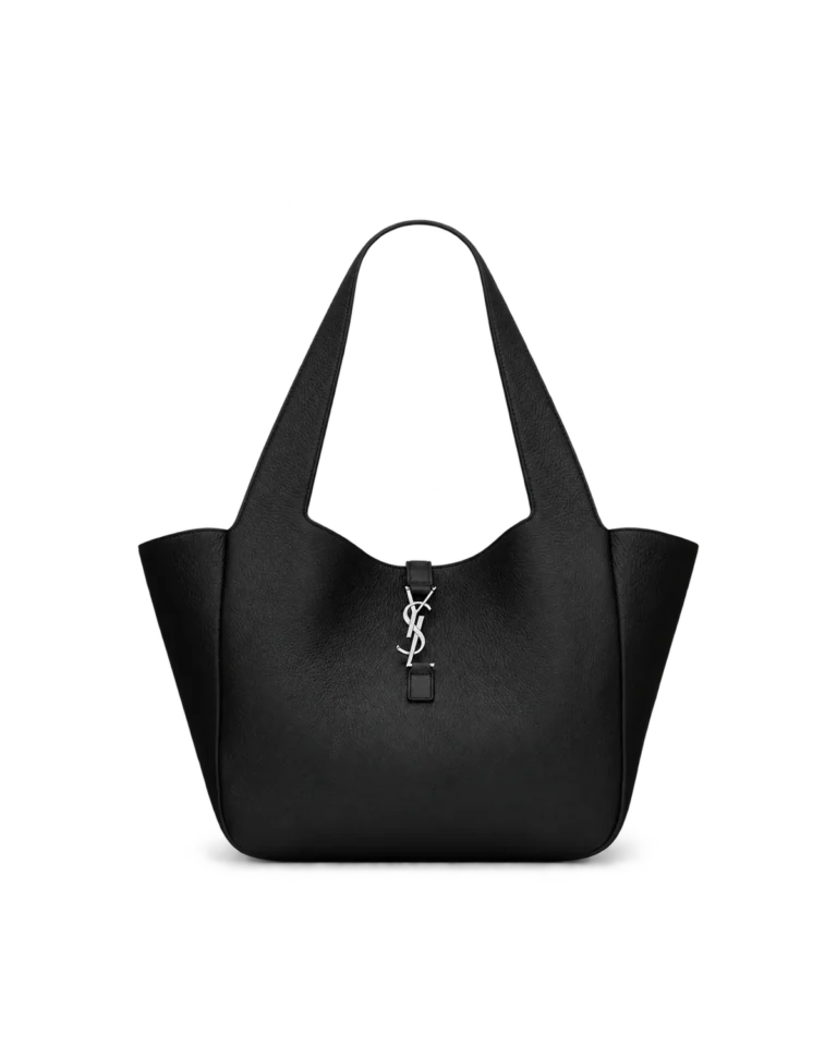 Black Grained-Look Wide Tote — main view