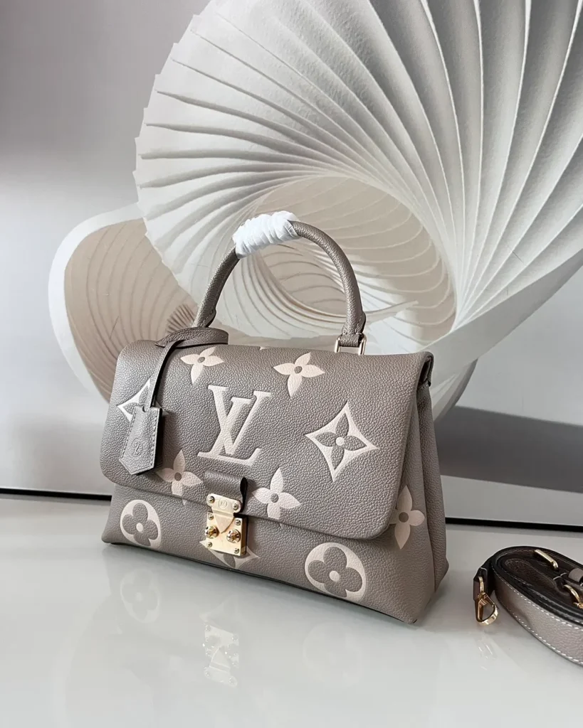 Madeleine-Inspired Monogram Top-Handle Handbag — three quarter view