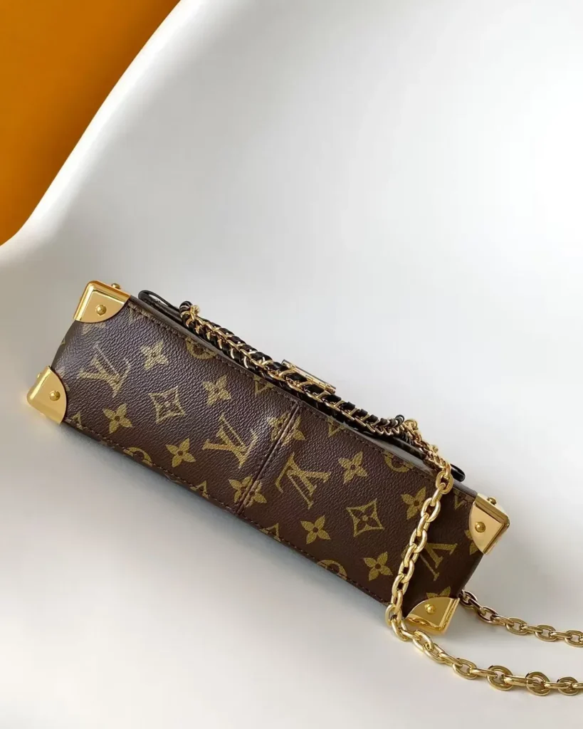 Brown Monogram Chain Flap Bag — base view
