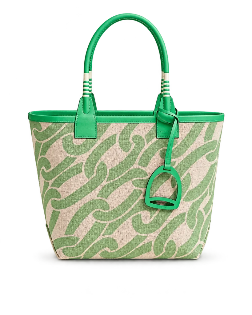 Steeple-Inspired 25 Green Patterned Canvas Tote, main view