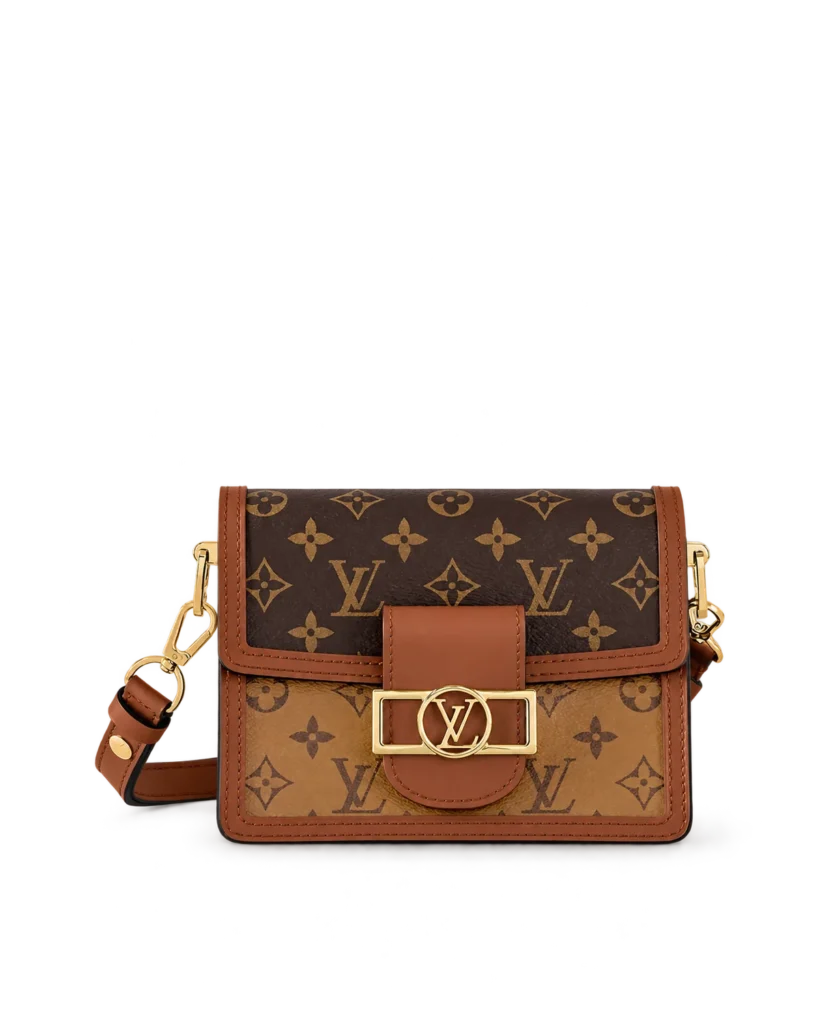 Two-Tone Brown Monogram Flap Bag — main view