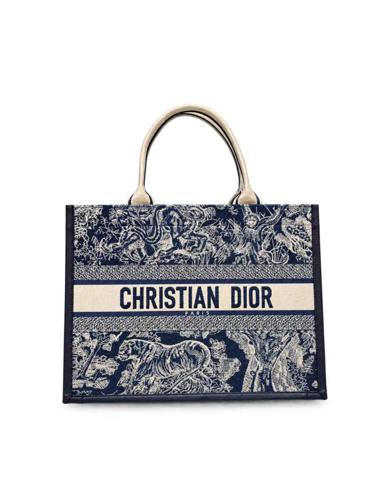 Navy and Cream Wildlife Tote — main view