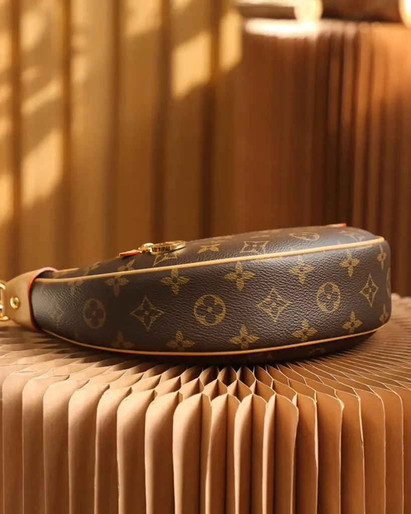 Brown Monogram Crescent Chain Shoulder Bag — base view