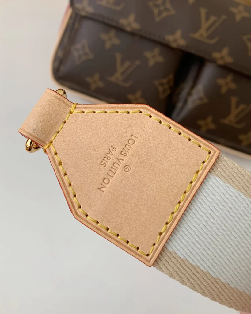 Brown Monogram Front-Pocket Shoulder Bag — tag view