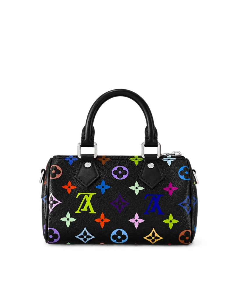 Black Multicolor Nano Speedy-Inspired Mini Bag — main view