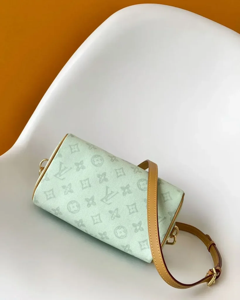 Pale Green Monogram Boston Bag — base view