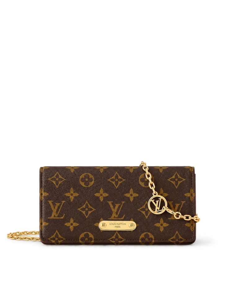 Brown Monogram Lily-Inspired Chain Wallet — main view