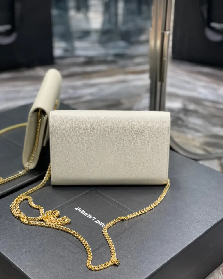 Cream Envelope Chain Wallet — rear view