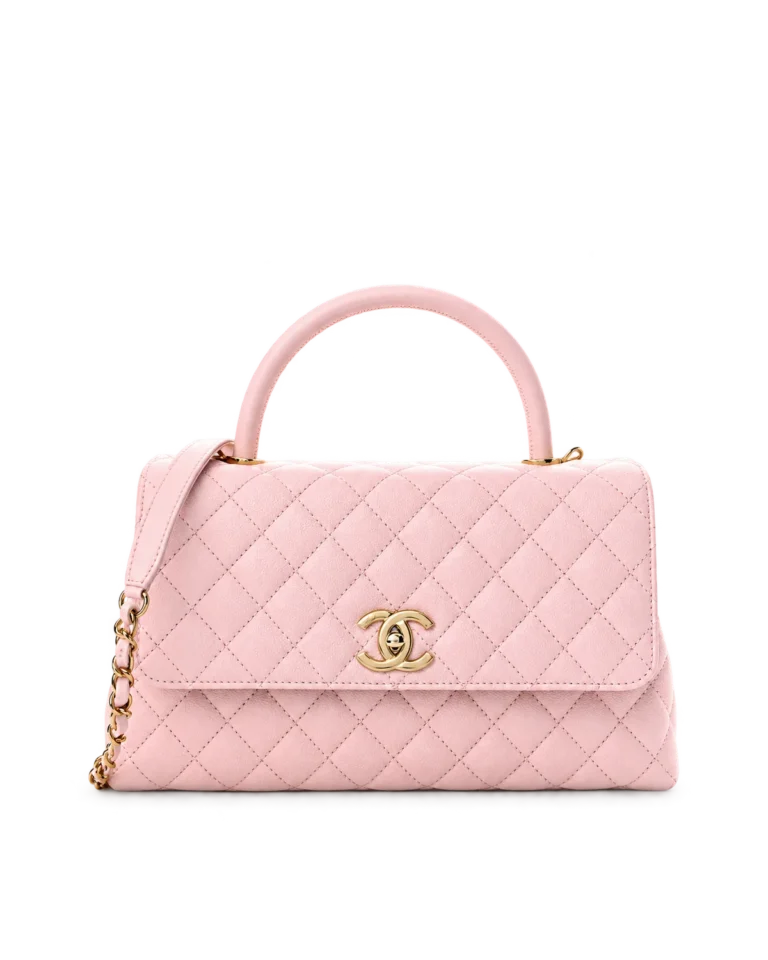 Light Pink Quilted Top-Handle Flap Bag — main view