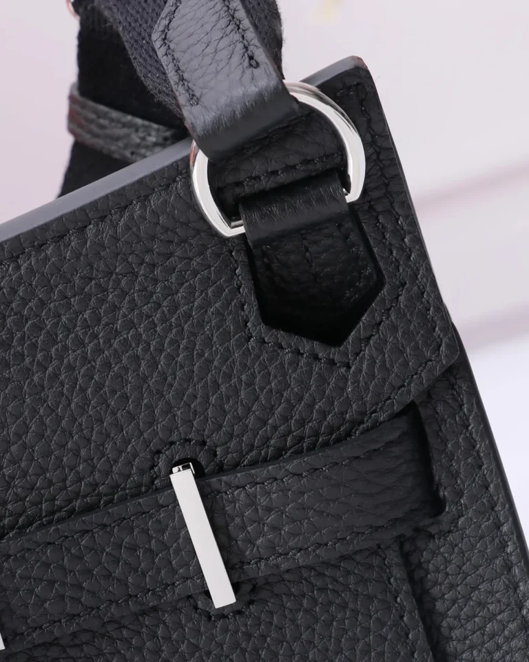 Jypsiere-Inspired Charcoal Mini Crossbody Bag, strap ring view