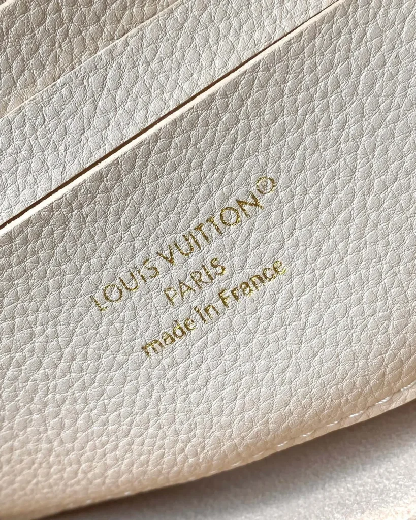 Cream Pastel Monogram Top Handle Bag — interior detail view