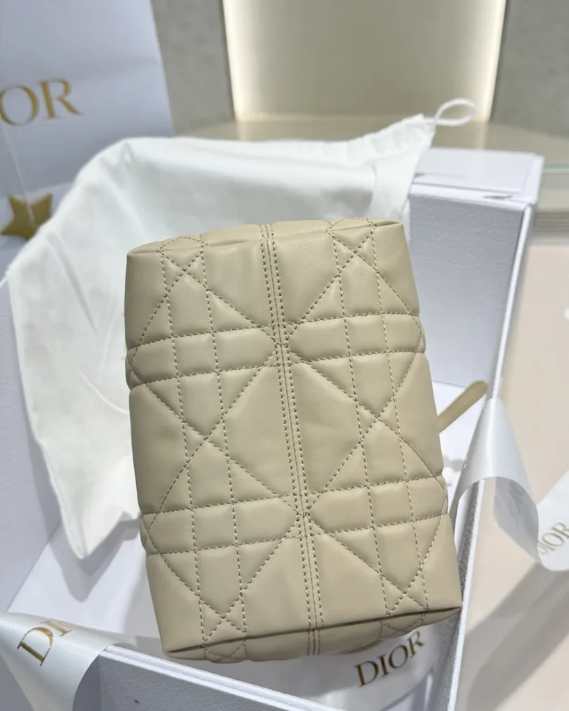 Sage Beige Vertical Quilted Tote — base view
