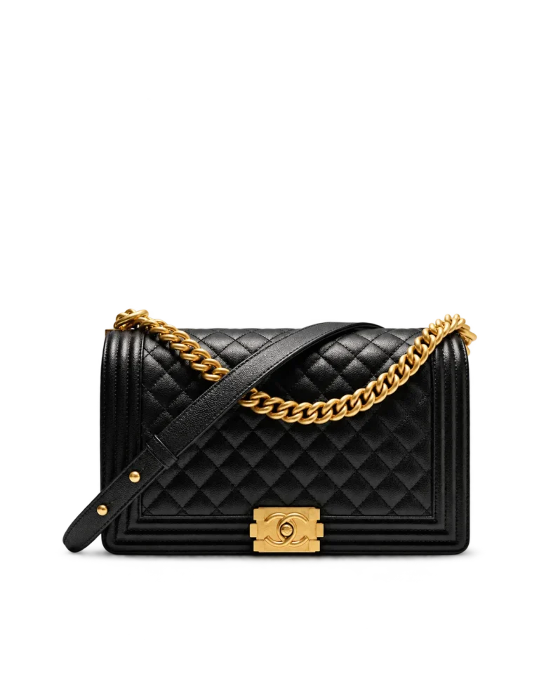 Black Quilted Frame Flap Chain Bag — main view