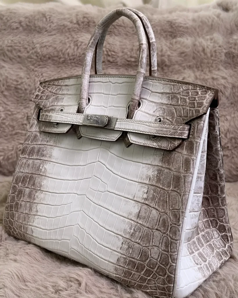Grey Ivory Gradient Scale-Texture Bag — angled front view
