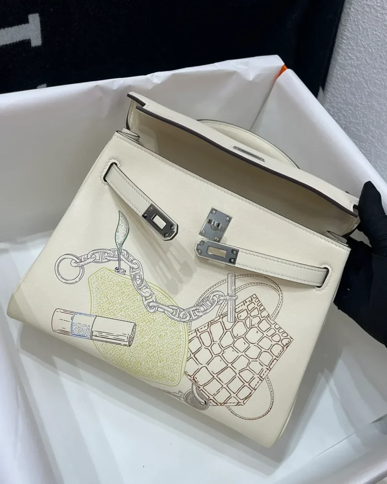 Ivory Illustrated Top-Handle Bag — illustration view