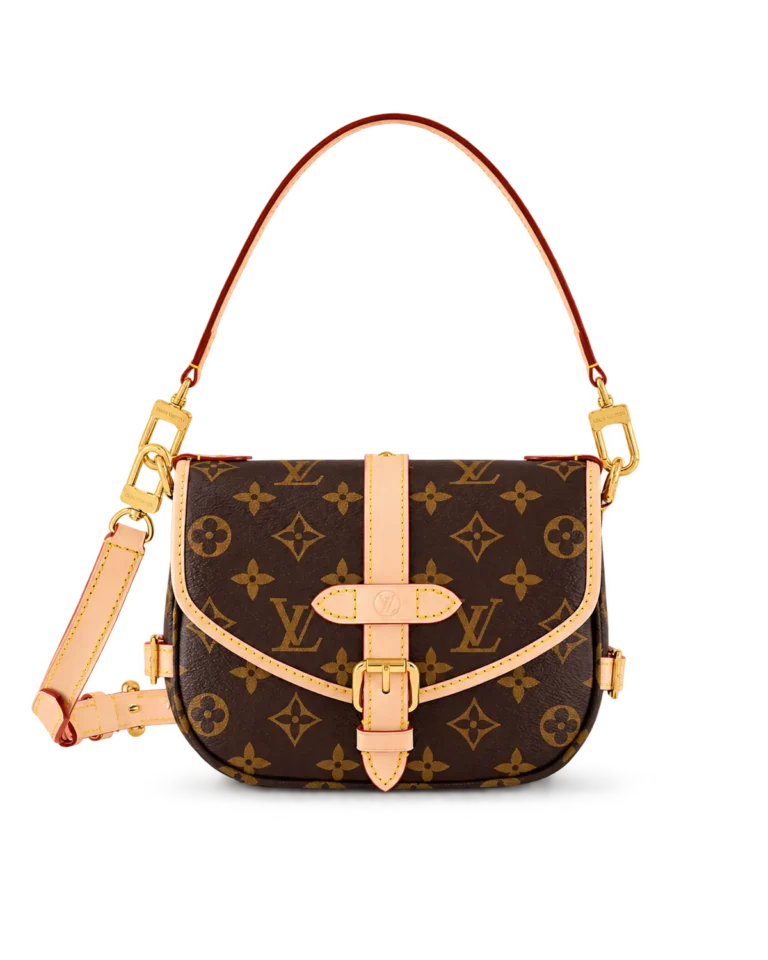 Brown Monogram Tan-Trim Saddle Bag — main view